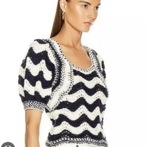 Ulla Johnson hand-made knit wool and cotton blouse, petite